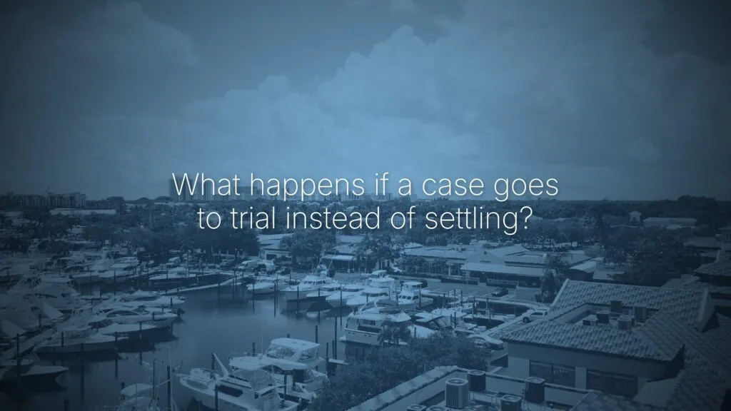 What happens if a case goes to trial instead of settling