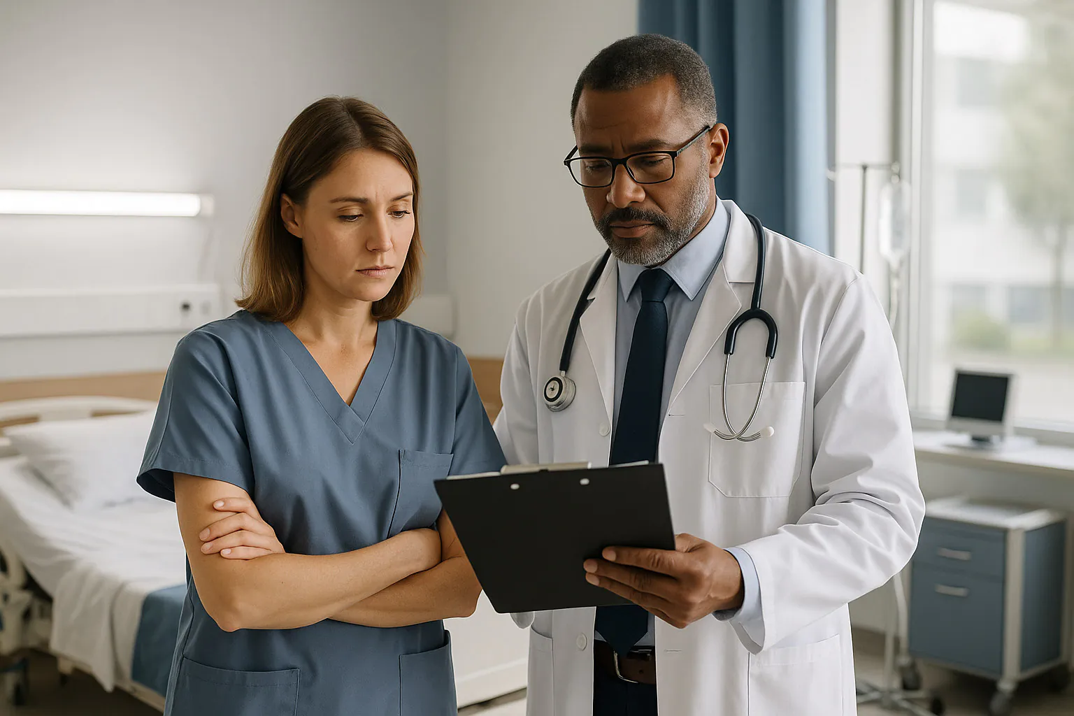Medical professionals in a clinical setting
